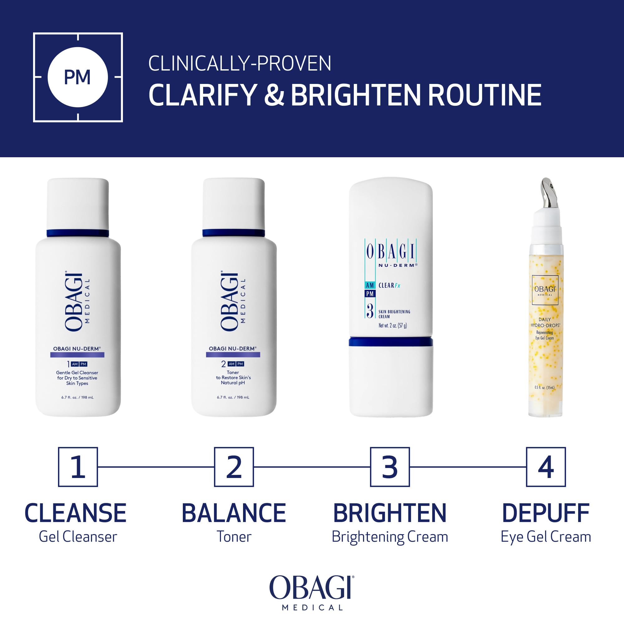 Obagi Medical Clear FX applied to cheek demonstrating even-tone improvement