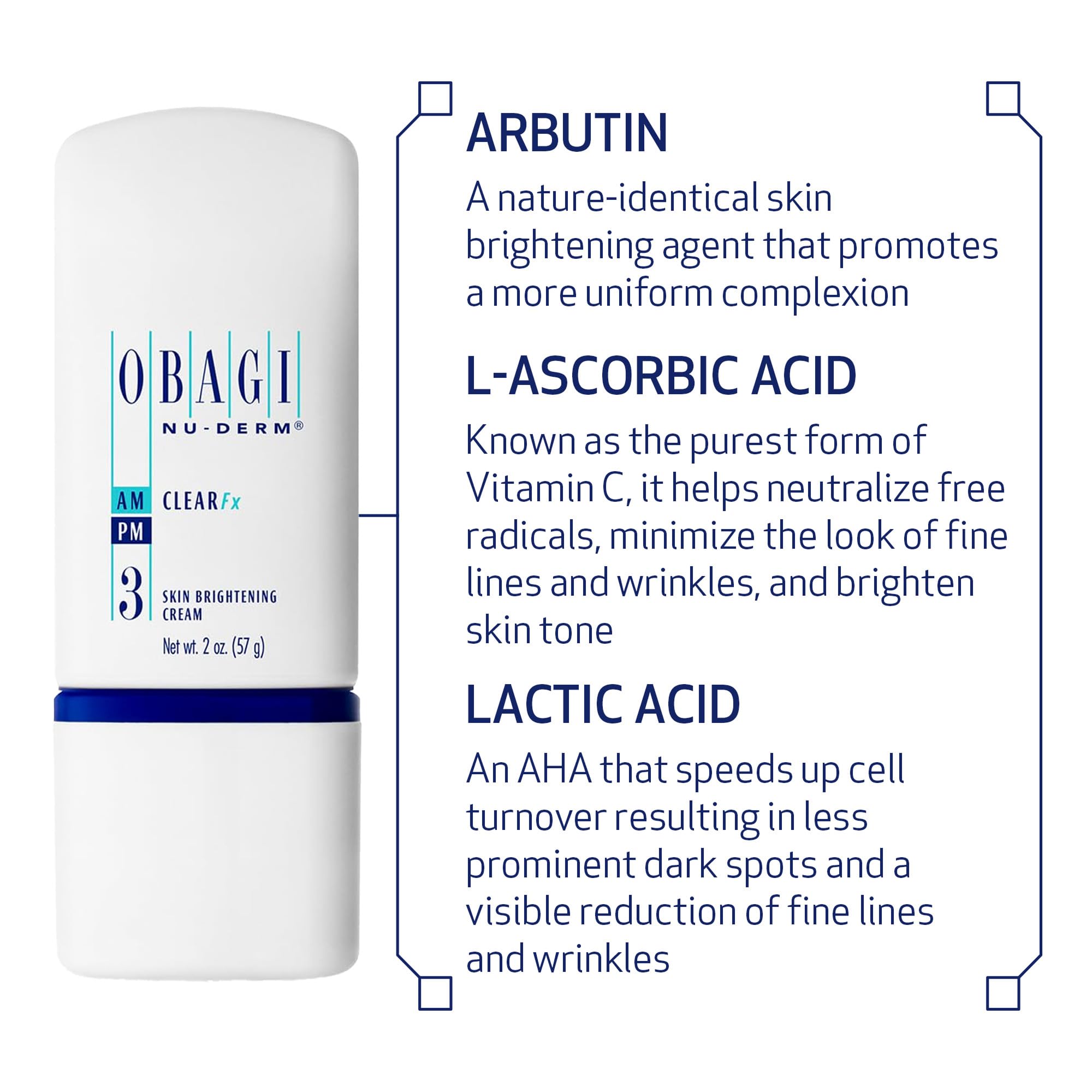Obagi Medical Clear FX jar in hand showing convenient 2 oz size benefit