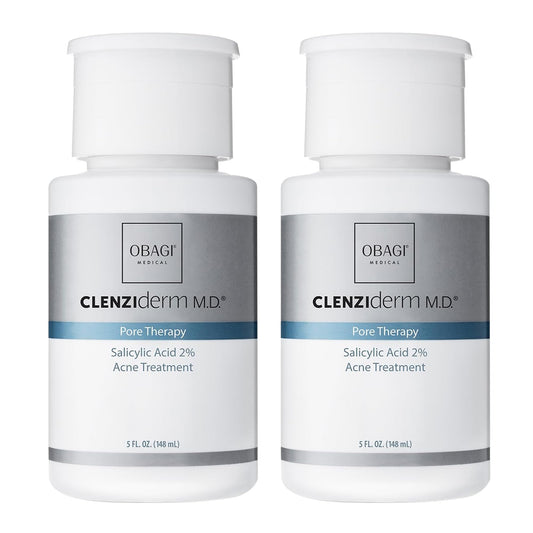 Obagi Medical front bottle showing label and clear toner for quick identification and confidence