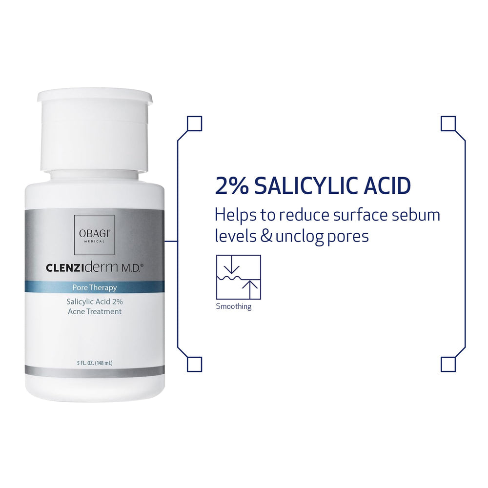 Ingredient layout emphasizing Obagi Medical salicylic acid for targeted pore exfoliation benefit