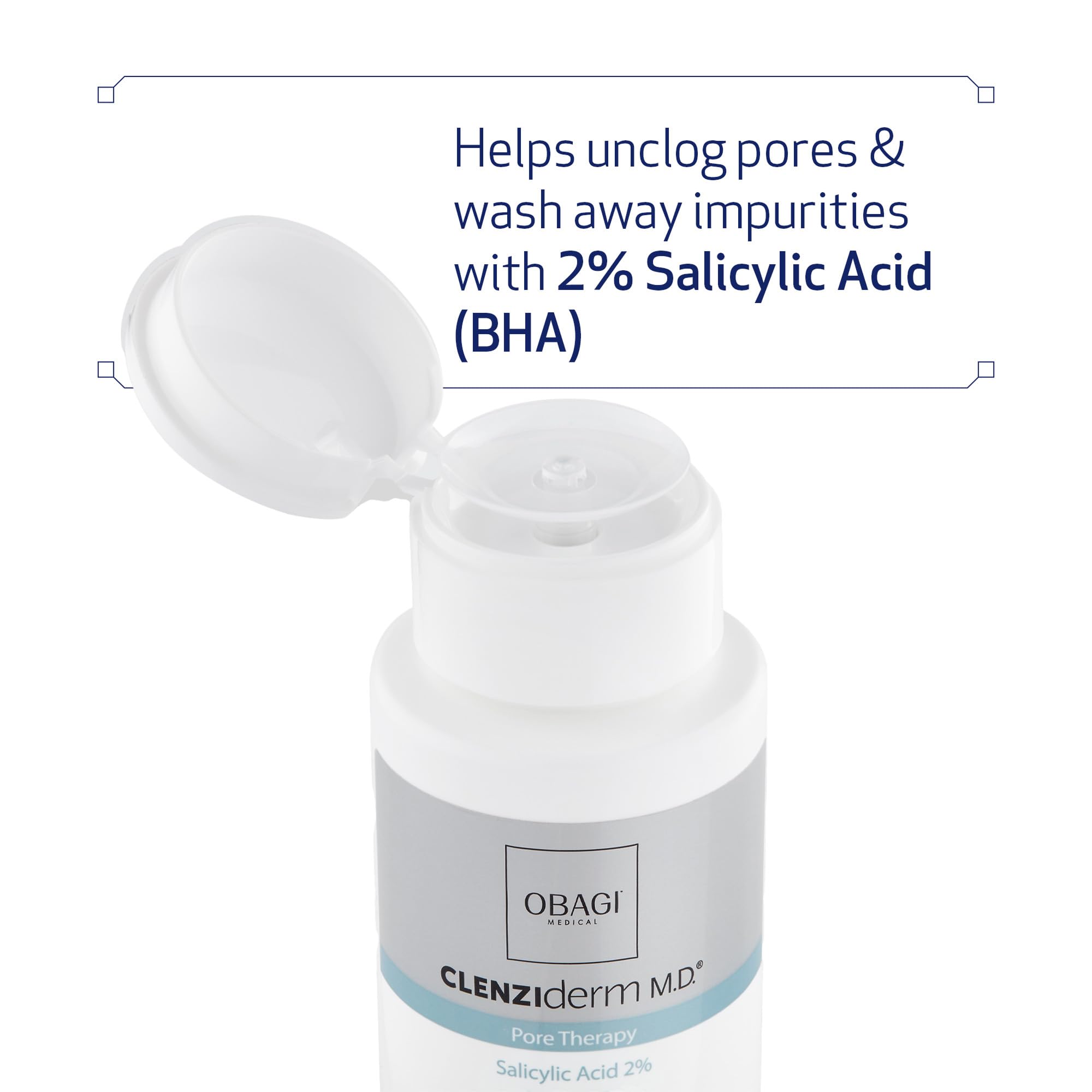 Obagi Medical toner label close-up showing 2% salicylic acid concentration