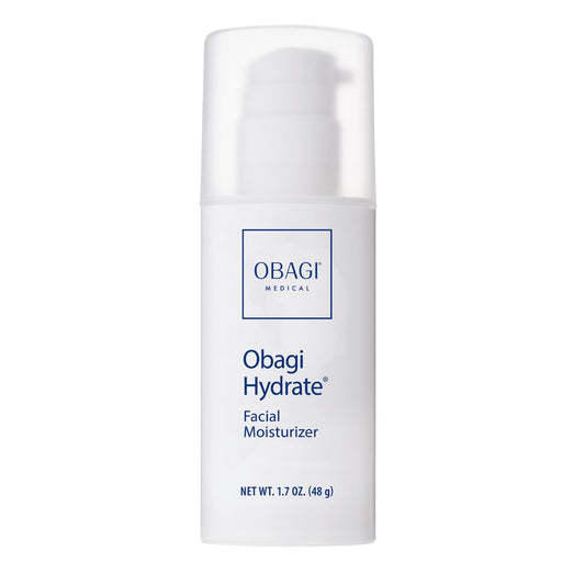 Obagi Hydrate front packaging showing clean clinical design and product benefit