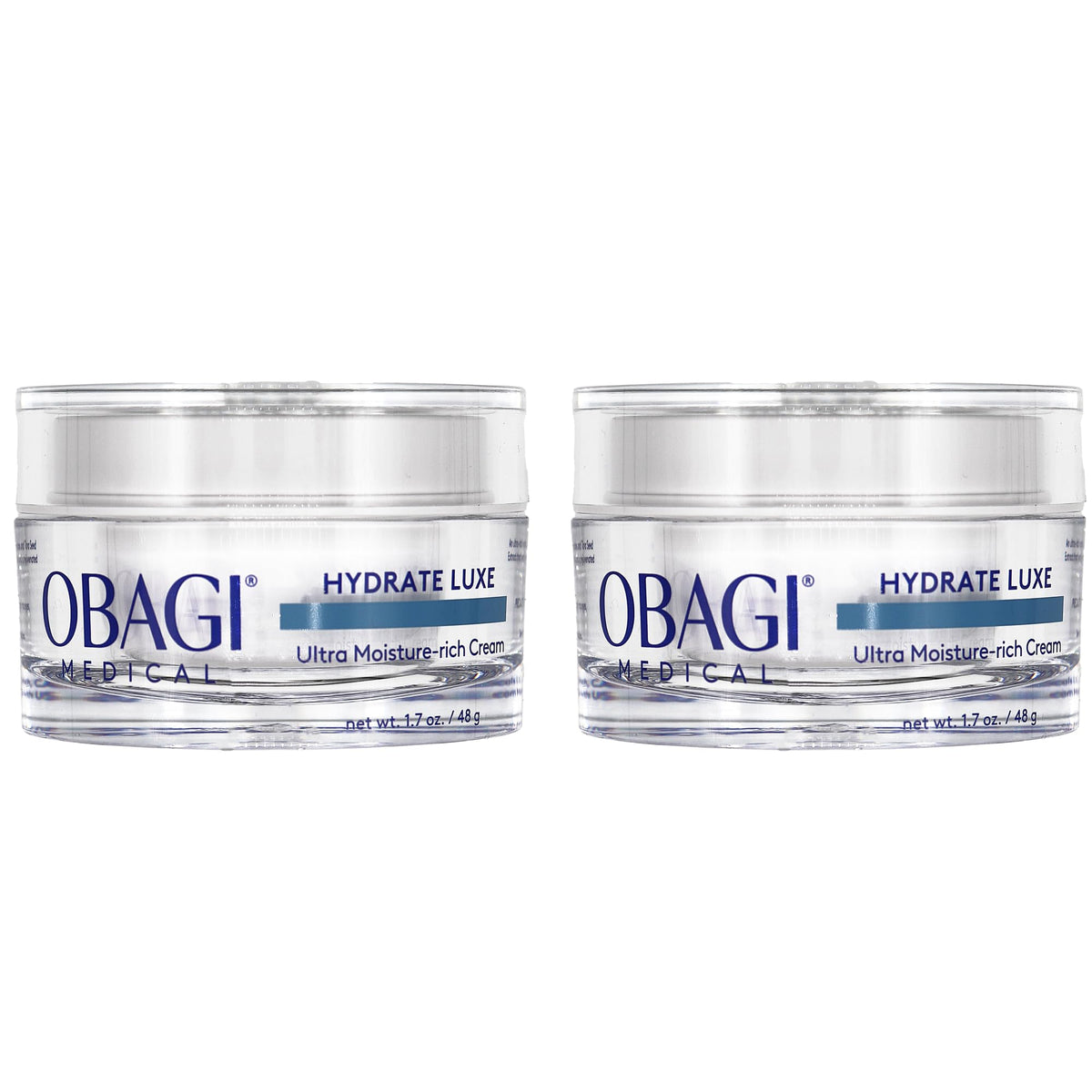 Obagi jar front view showing product and premium packaging benefit hydration