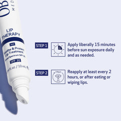 Obagi lip therapy in a bathroom routine demonstrating daily layering benefit