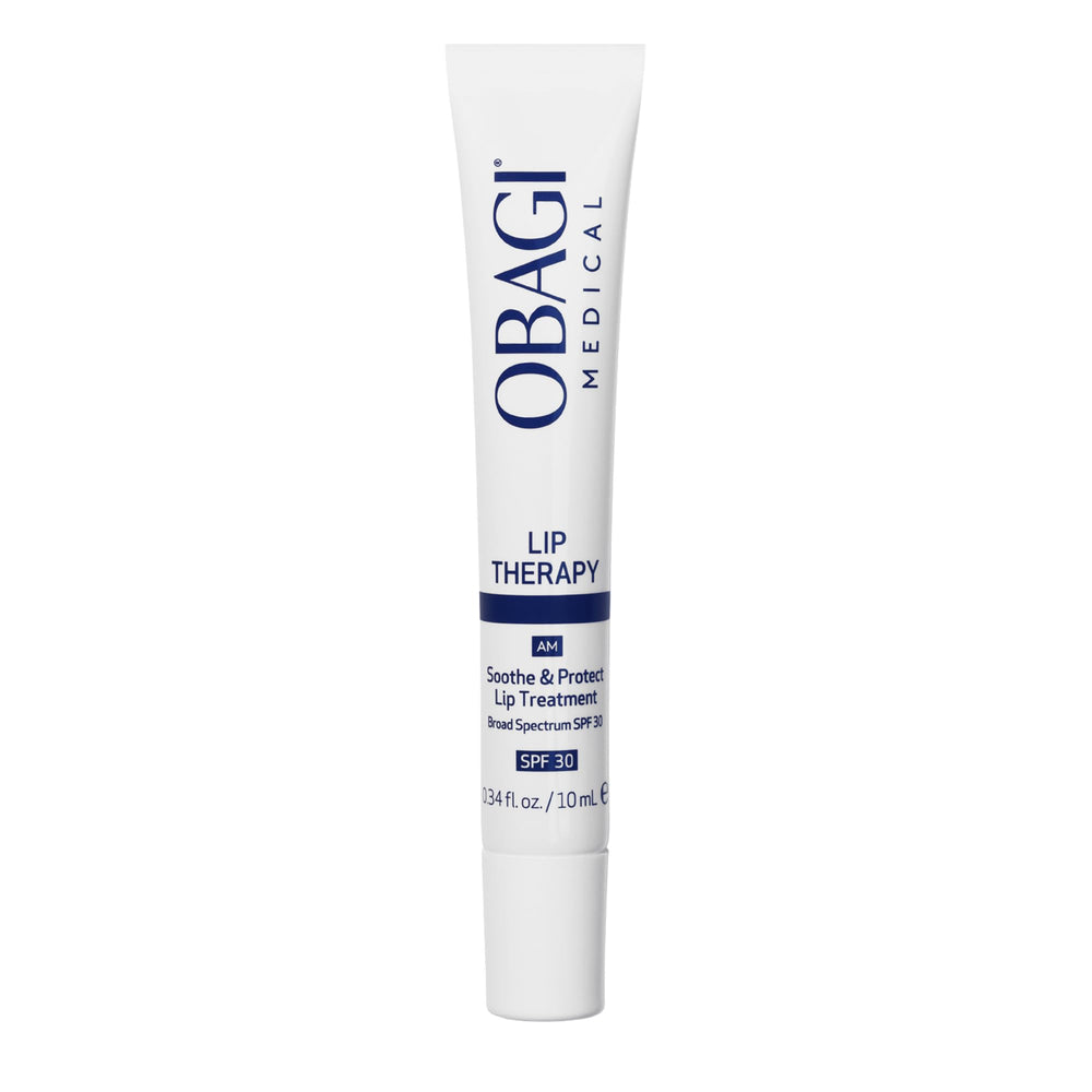 Obagi lip therapy front tube showing product and SPF benefit