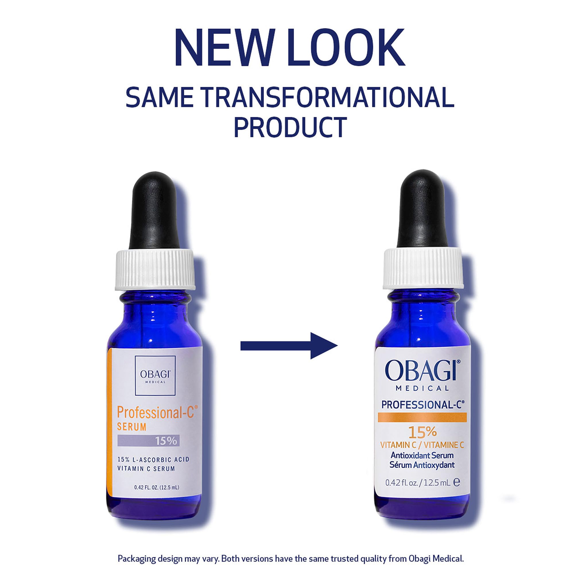 Obagi Medical dropper dispensing a drop, demonstrating precise application advantage