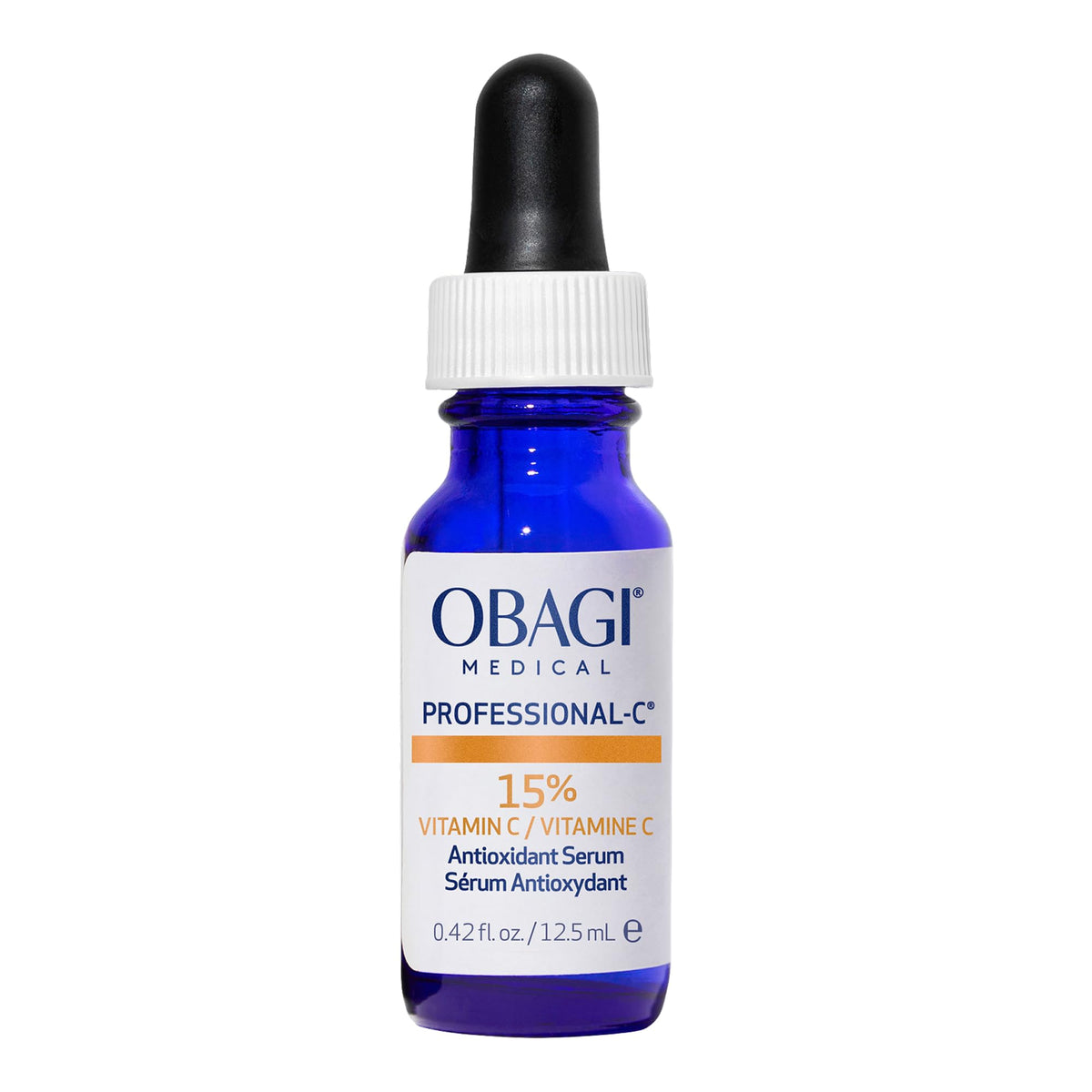 Obagi Medical front bottle showing product branding and compact design benefits