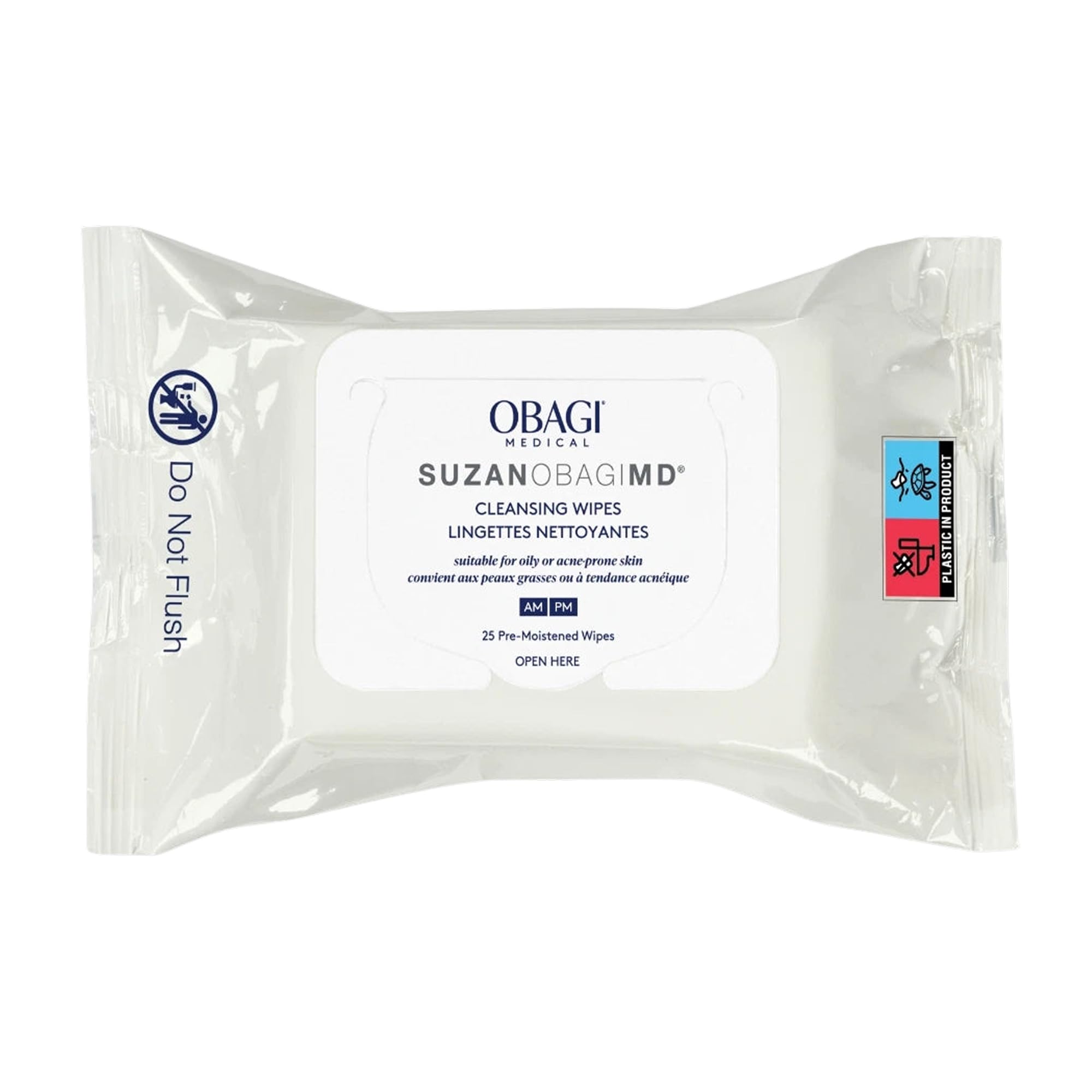 Obagi Medical front packaging showing 25-count wipes and travel convenience