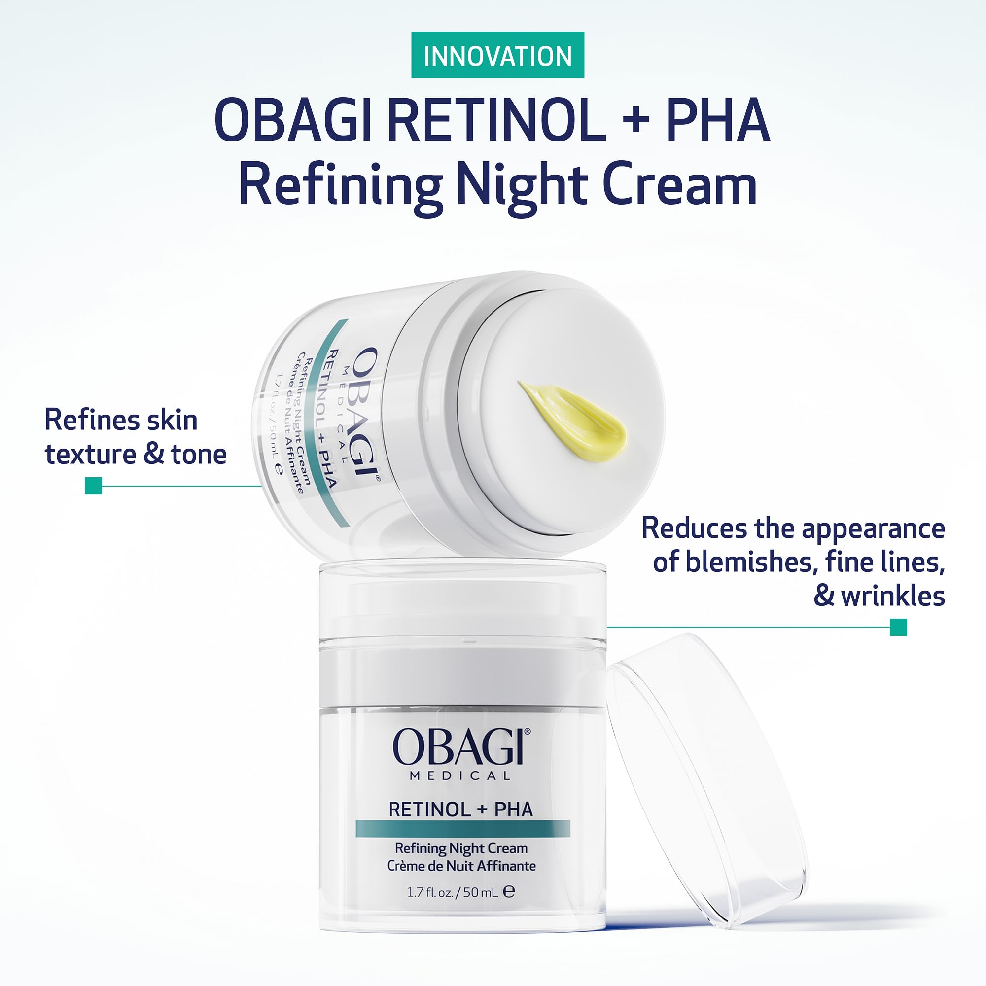 Obagi Medical open jar texture close-up demonstrating creamy absorbency