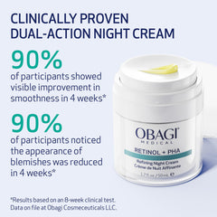 Obagi Medical cream on fingertip showing easy nighttime application