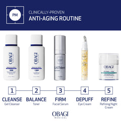 Obagi Medical applied to skin at night illustrating smoother texture
