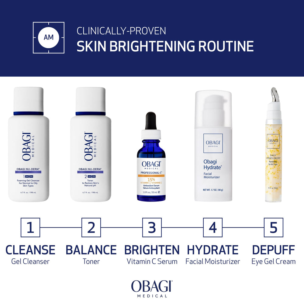 Obagi Medical bottle held in hand to show 0.42 oz size and travel-friendly benefit