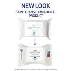 Obagi Medical wipe held in hand showing texture and quick cleansing benefit