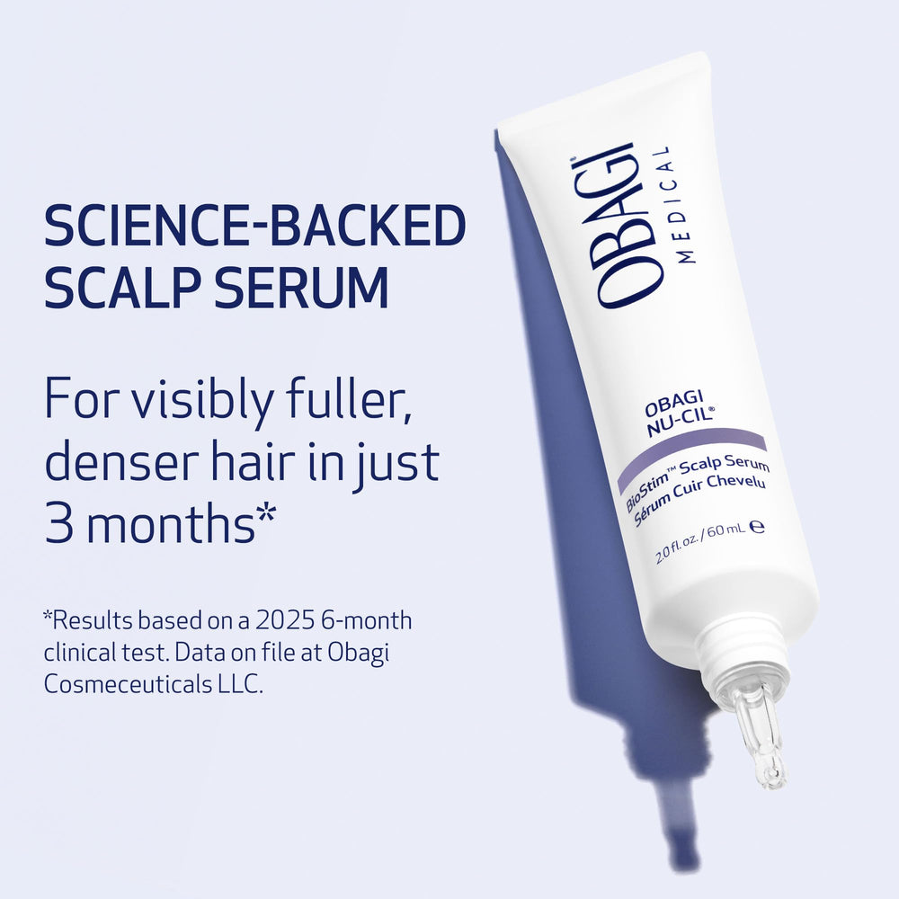 Obagi Nu-Cil applied to scalp showing easy targeted daily use