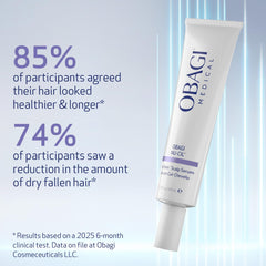 Obagi Nu-Cil bottle label detail highlighting BioStim Complex and biotin