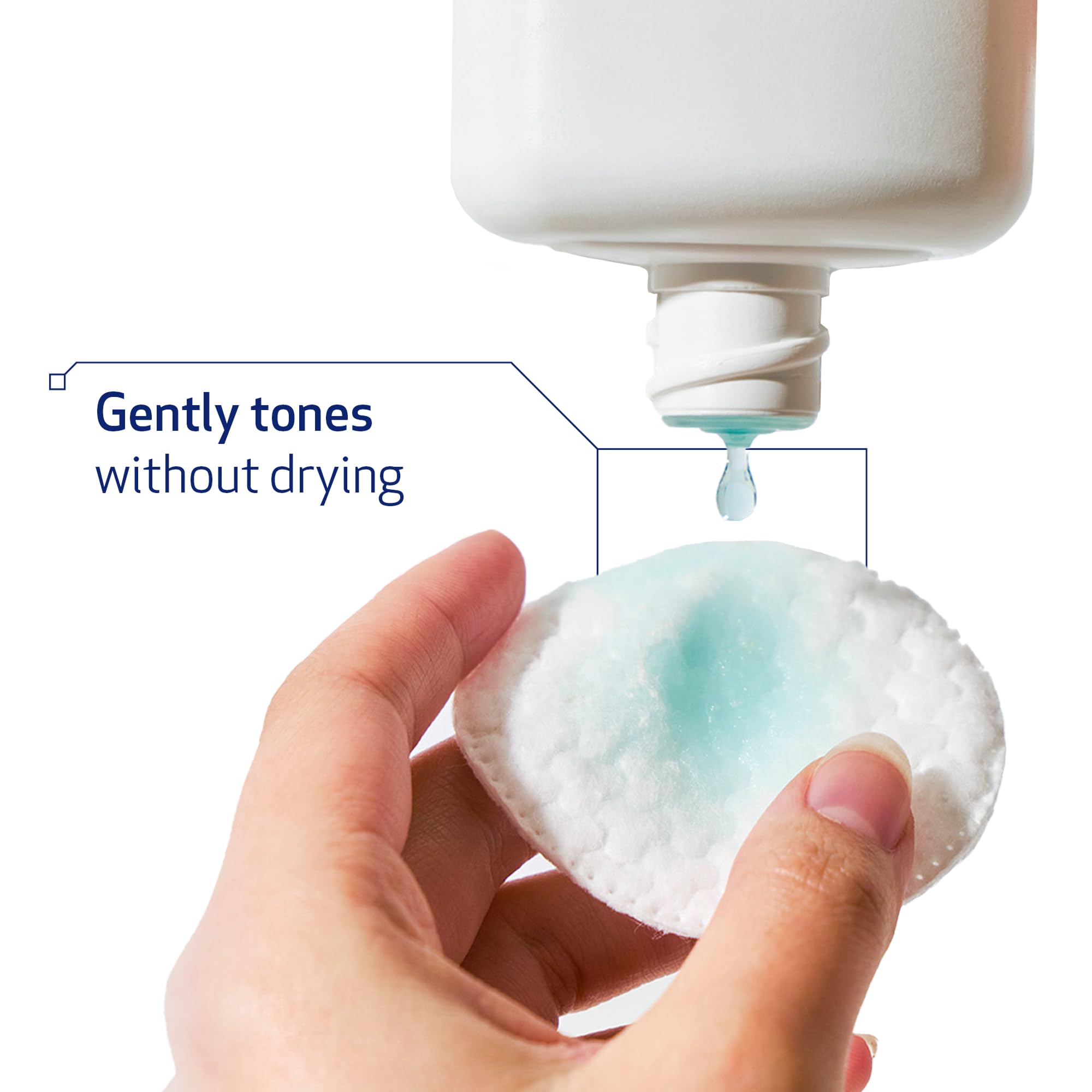 Obagi Medical toner texture pouring from bottle demonstrating lightweight, non-drying consistency