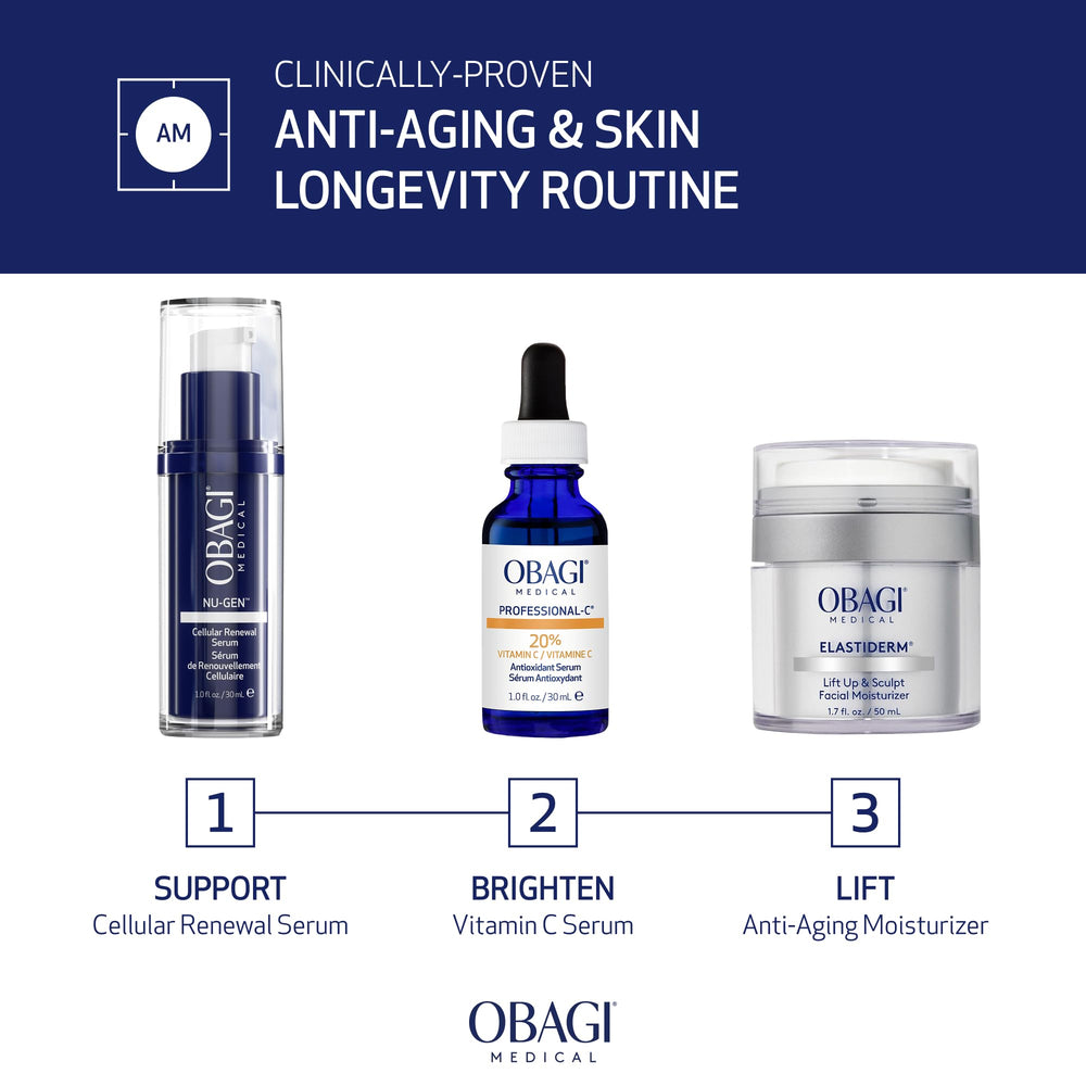 Obagi NU‑GEN applied on cheek demonstrating smooth coverage and skin renewal