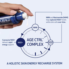 Obagi NU‑GEN ingredient diagram showing NAD+, NMN and niacinamide benefits