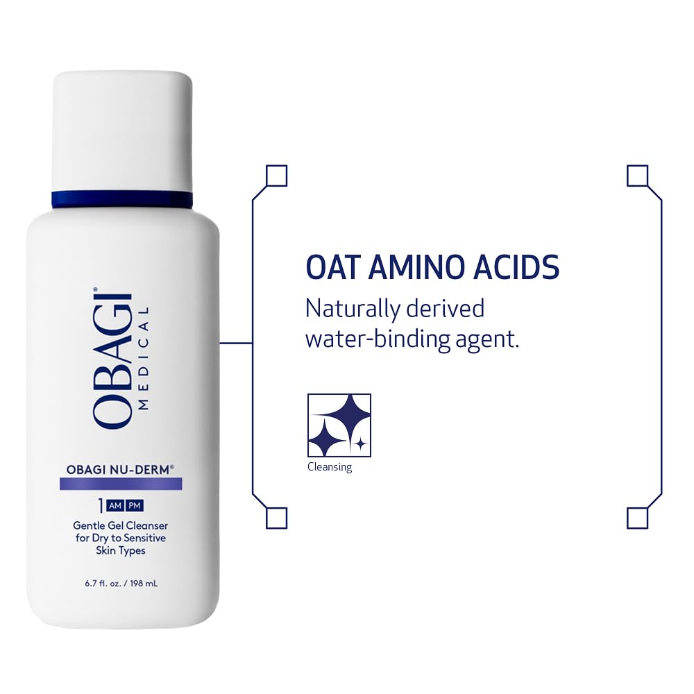 Obagi Medical ingredients label close-up showing oat amino acids and soothing benefit