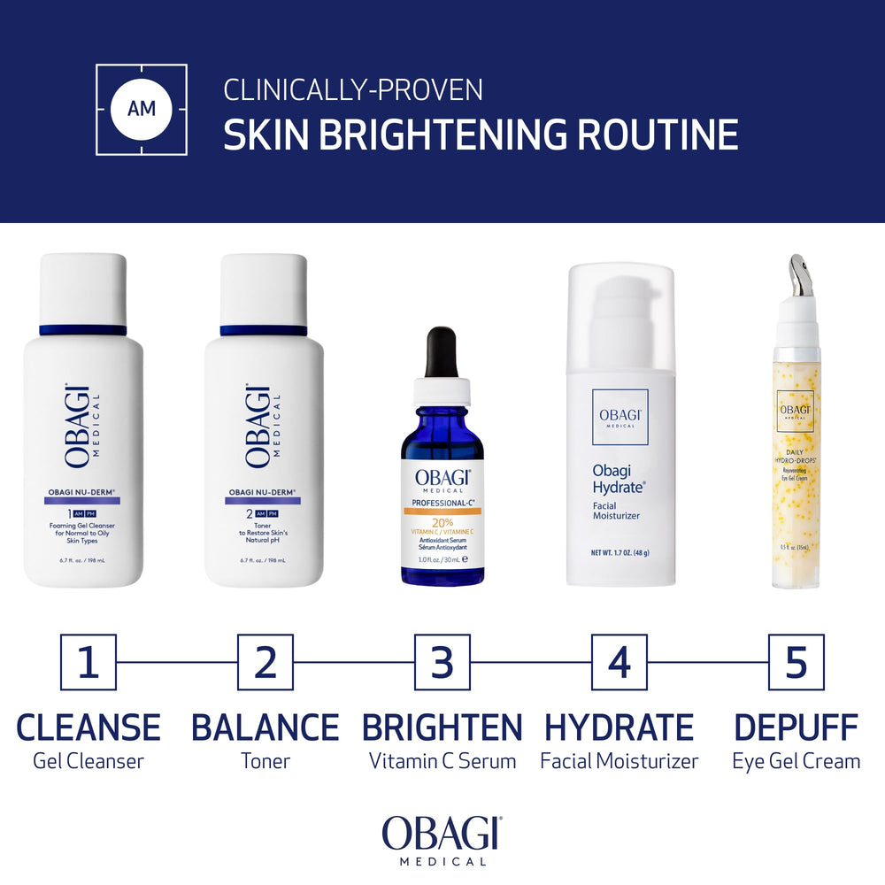 obagi bottle in bathroom routine setting showing integration into regimen