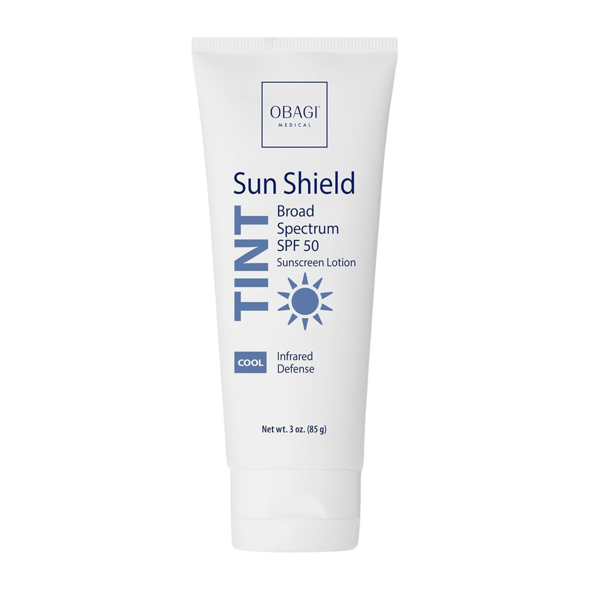 Obagi Medical front tube showing SPF 50 and sheer tint benefit
