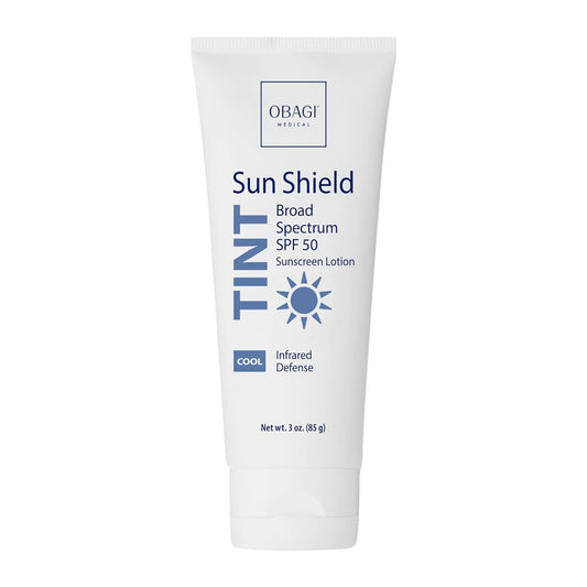 Obagi Medical front tube showing SPF 50 and sheer tint benefit