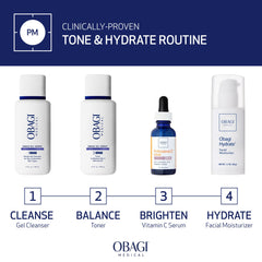 Obagi Medical toner pictured beside cleansers showing compatibility in a skincare routine