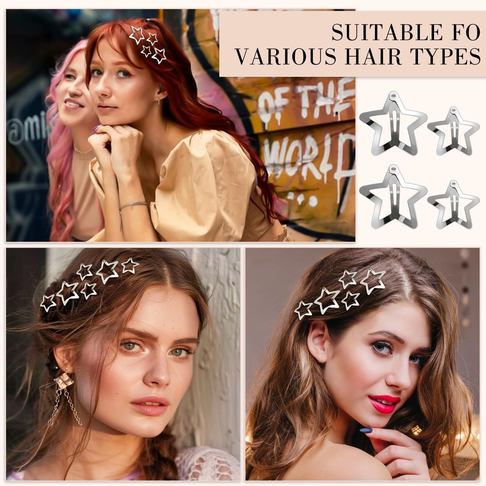 obeoby 1.2-inch star detail showing small clip ideal for delicate styling