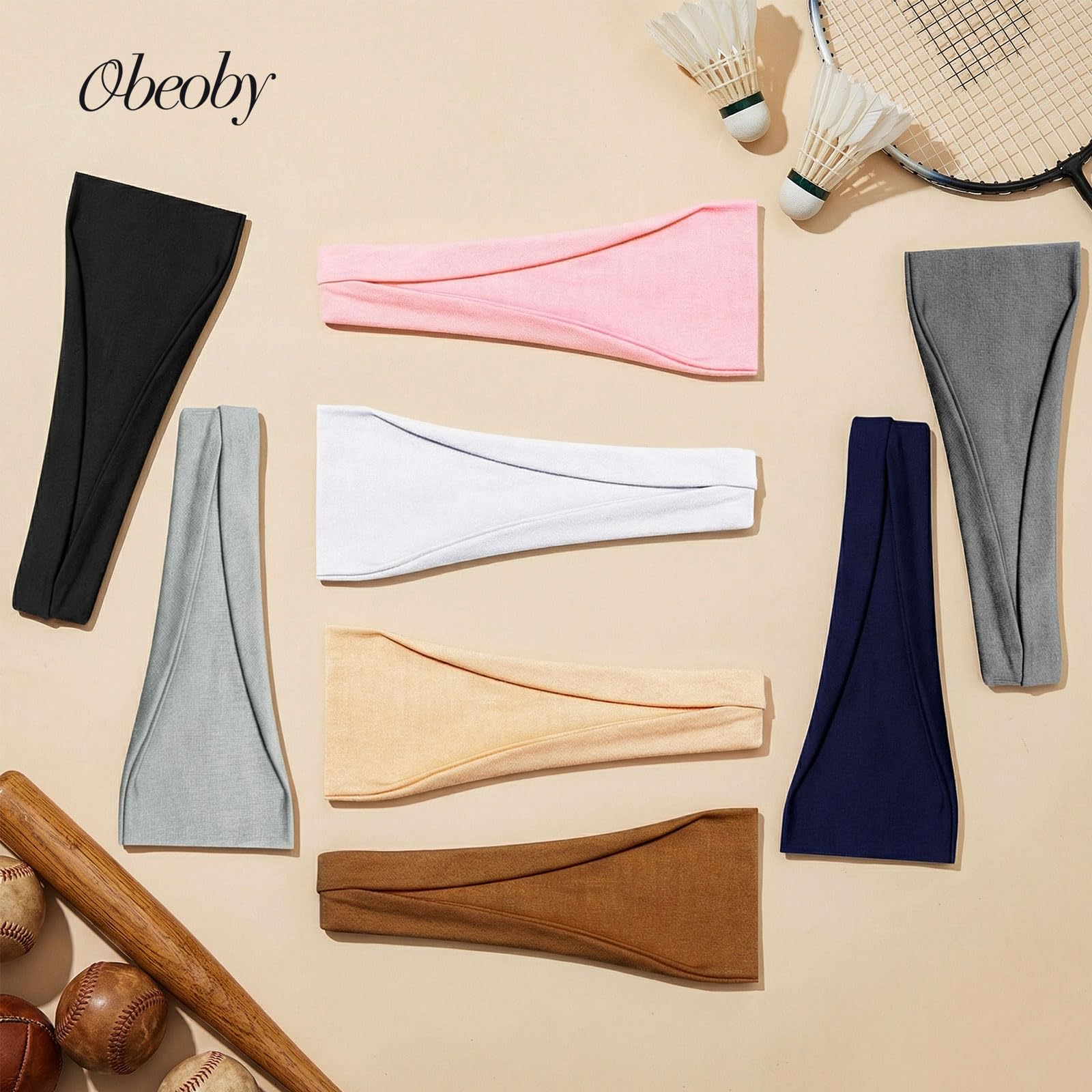 obeoby runner wearing headband outdoors for sweat absorption benefit