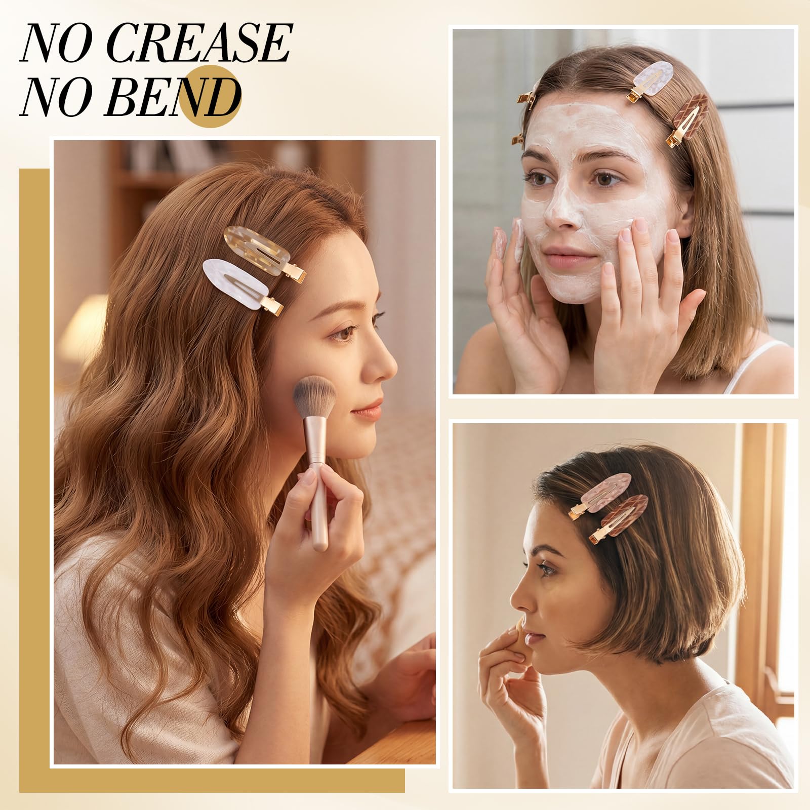 obeoby clips holding bangs during makeup showing stable hold benefit