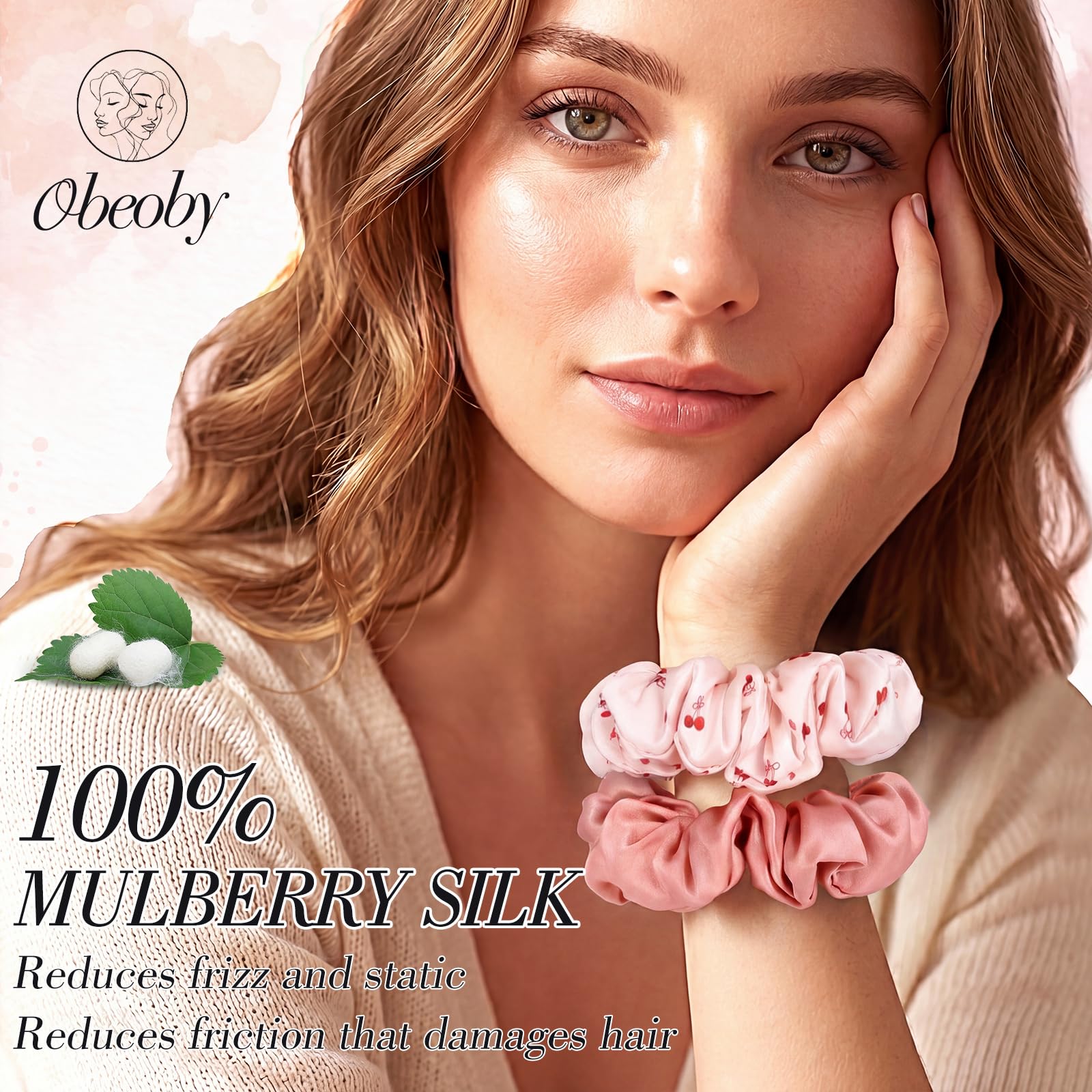 obeoby close-up of mulberry silk texture, smooth surface that reduces friction