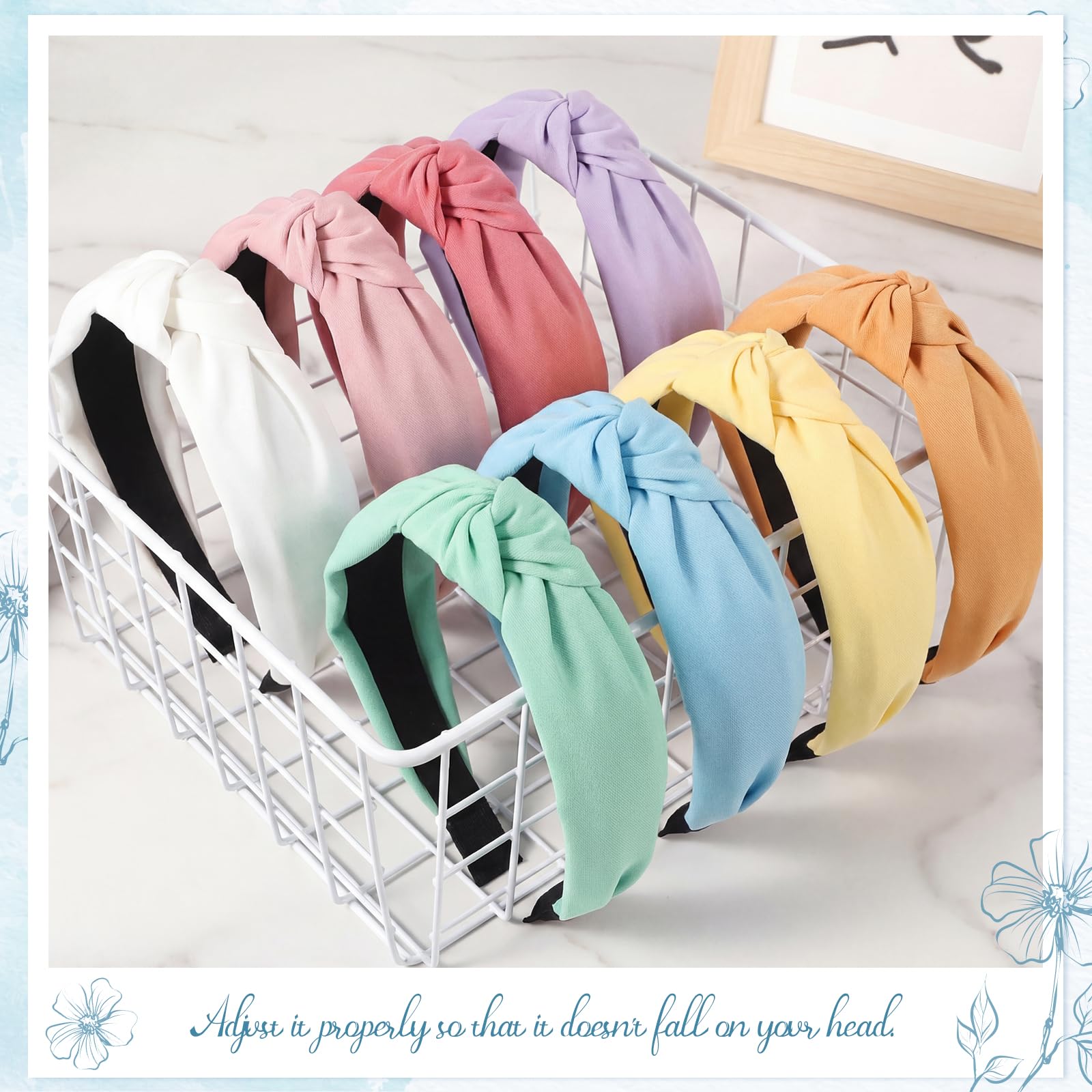 obeoby spread of eight pastel headbands showing color choices for outfit coordination