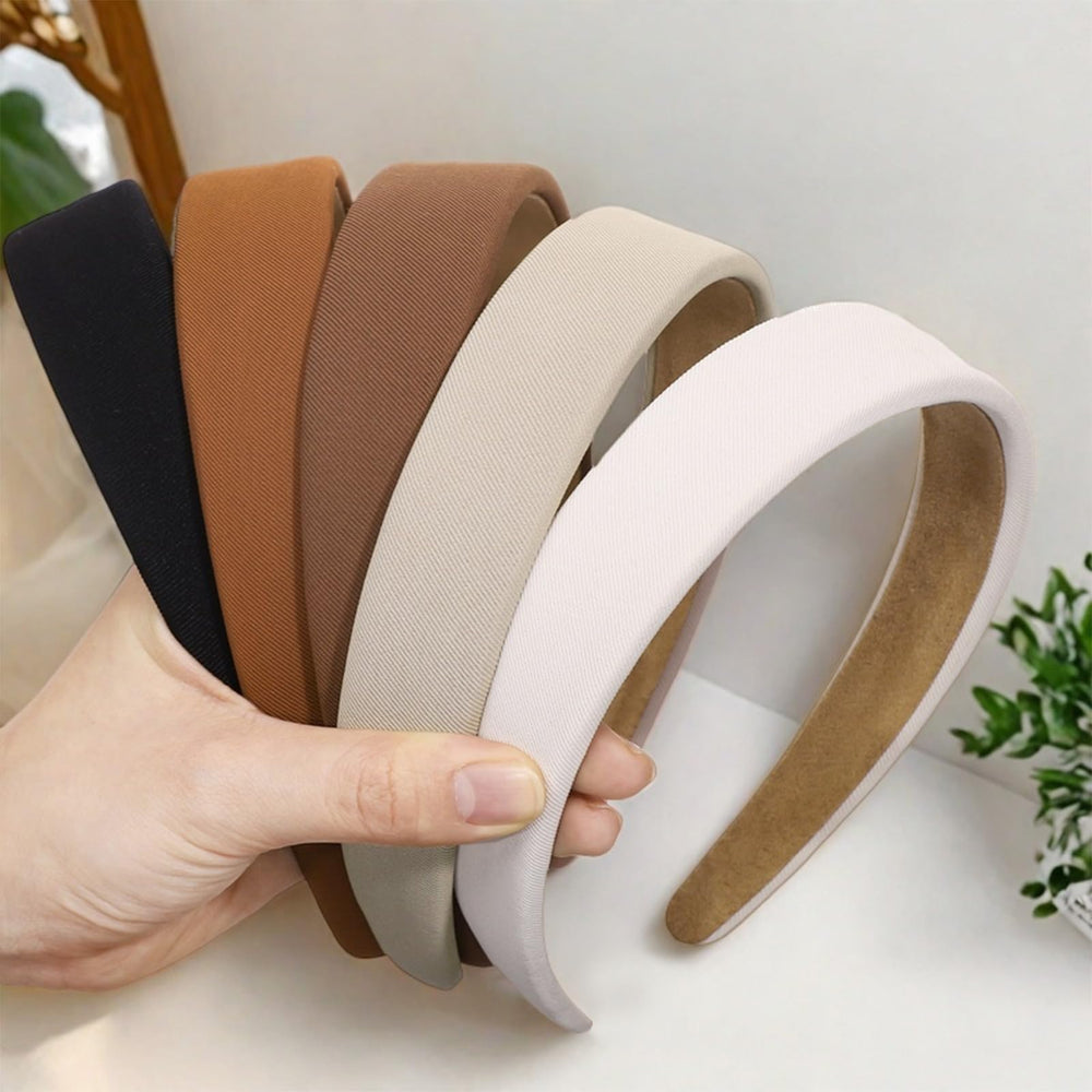 obeoby front pack display showing five neutral headbands and easy outfit pairing benefit
