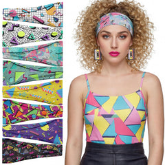 obeoby front packaging showing eight neon retro headbands and variety benefit