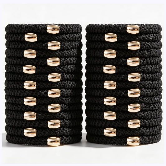 obeoby front packaging showing 30 black hair ties and clear benefit of bulk supply