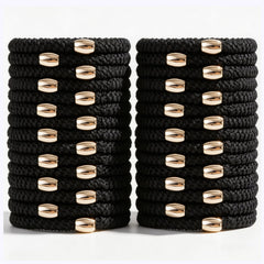obeoby front packaging showing 30 black hair ties and clear benefit of bulk supply