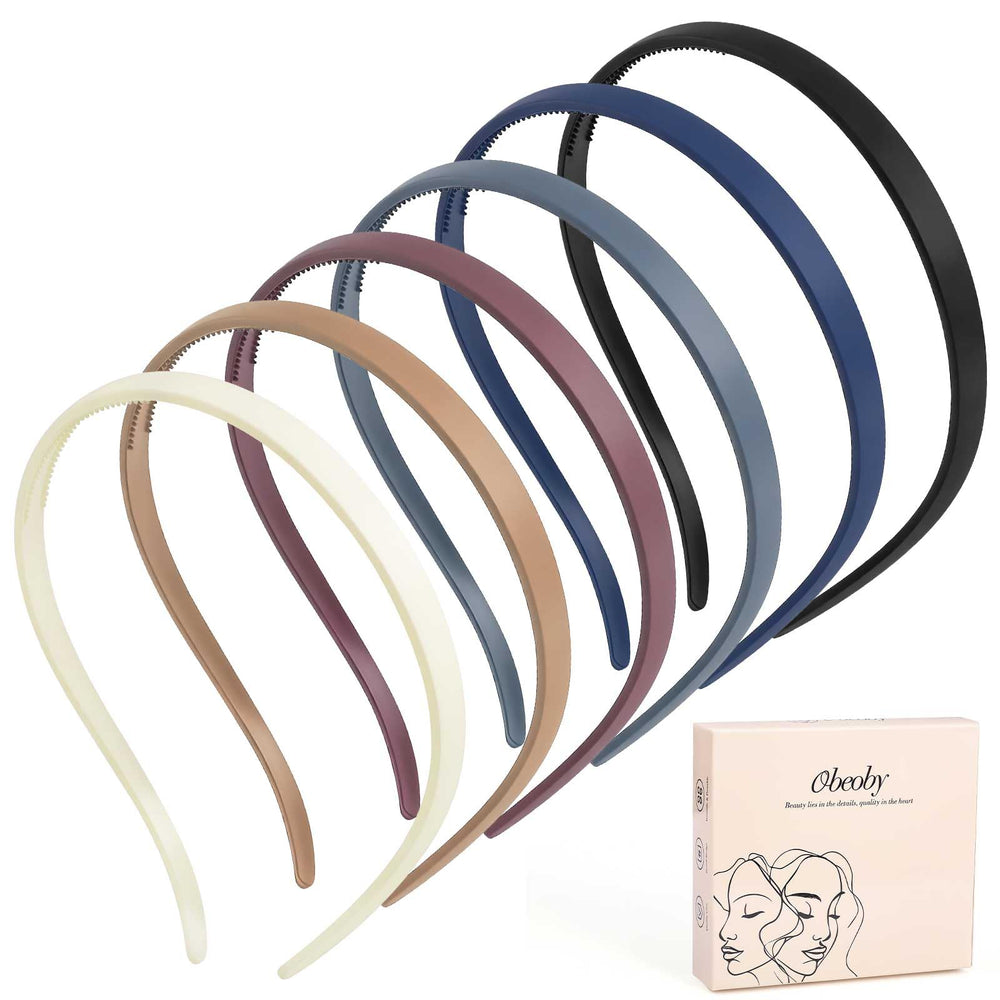 obeoby front packaging showing six brown headbands and benefits