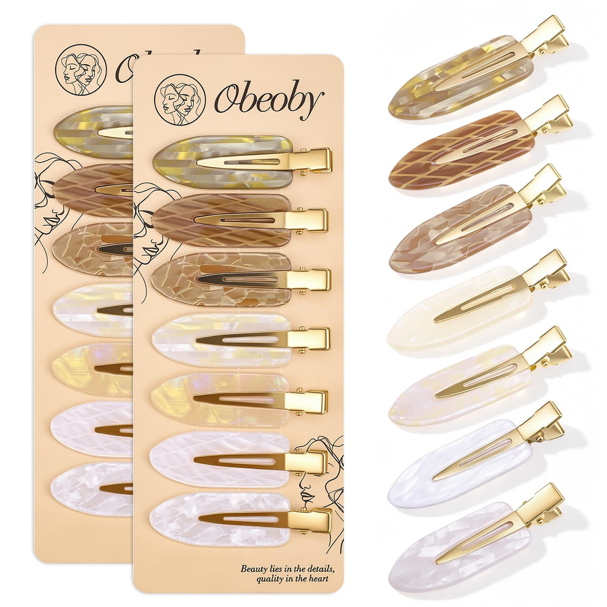 obeoby front packaging clear box showing 14 clips and organized storage benefit