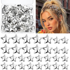 obeoby front packaging showing 40 silver star clips for easy outfit accessorizing