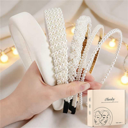 obeoby white gift box packaging showing five headbands and unboxing appeal