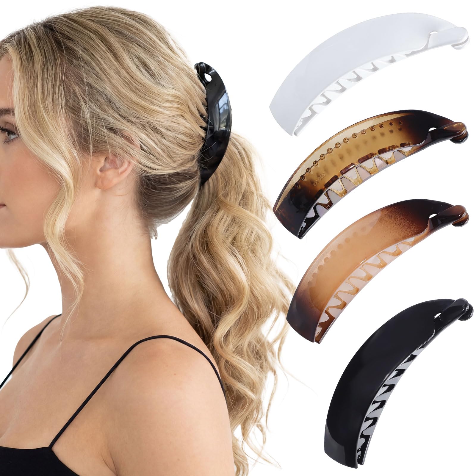 obeoby front packaging set showing four banana clips, ideal gift presentation