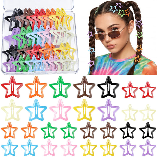 obeoby front packshot showing 40 colorful star clips for versatile styling