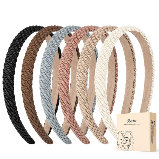 obeoby front view packaging showing six neutral headbands and easy selection benefit