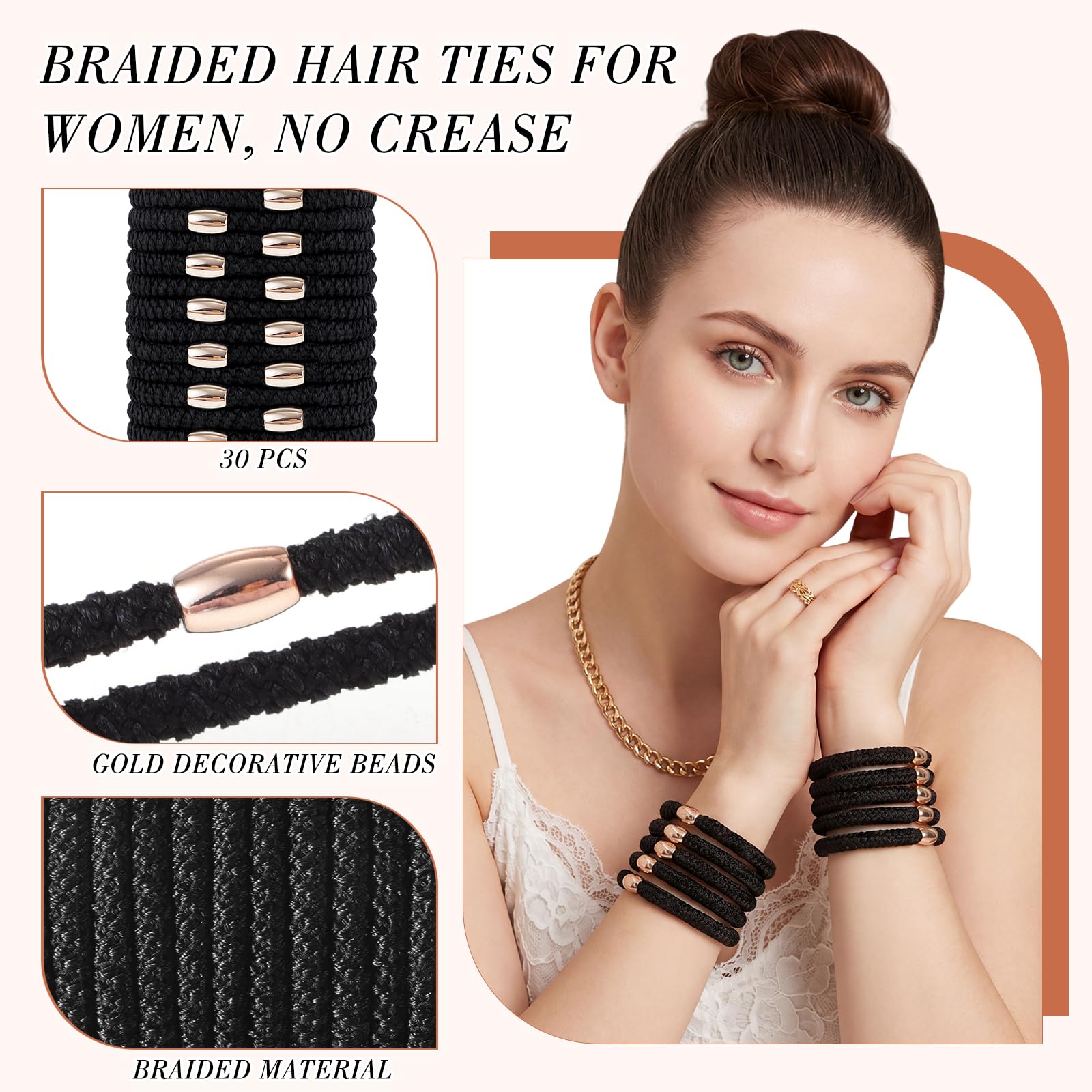 obeoby gold bead detail emphasizing stylish accent and wear-as-bracelet benefit