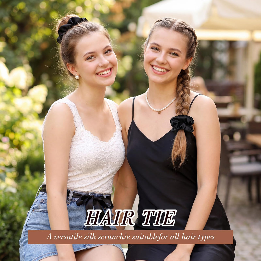 obeoby black scrunchie securing ponytail for yoga or running with secure hold benefit