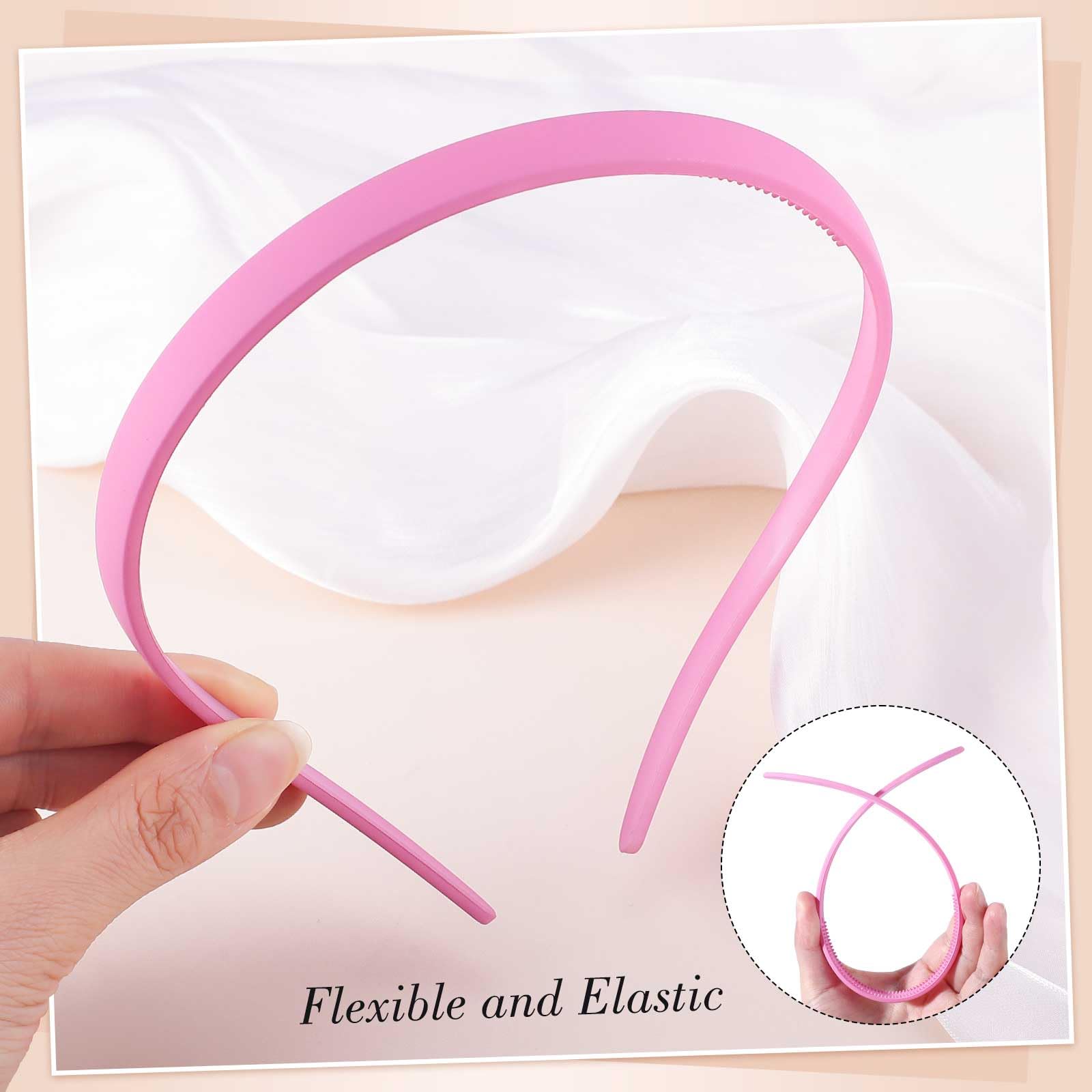 obeoby model wearing headband with glasses demonstrating frame compatibility