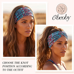 obeoby headband next to ruler showing oversized width and stretch capacity