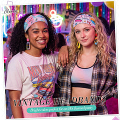 obeoby headband worn at a festival showcasing retro vibe and secure fit benefit
