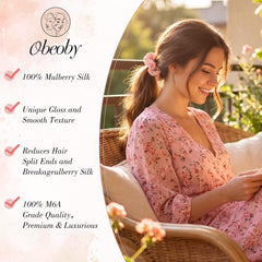 obeoby scrunchie securing a ponytail, gentle hold without pulling or creasing