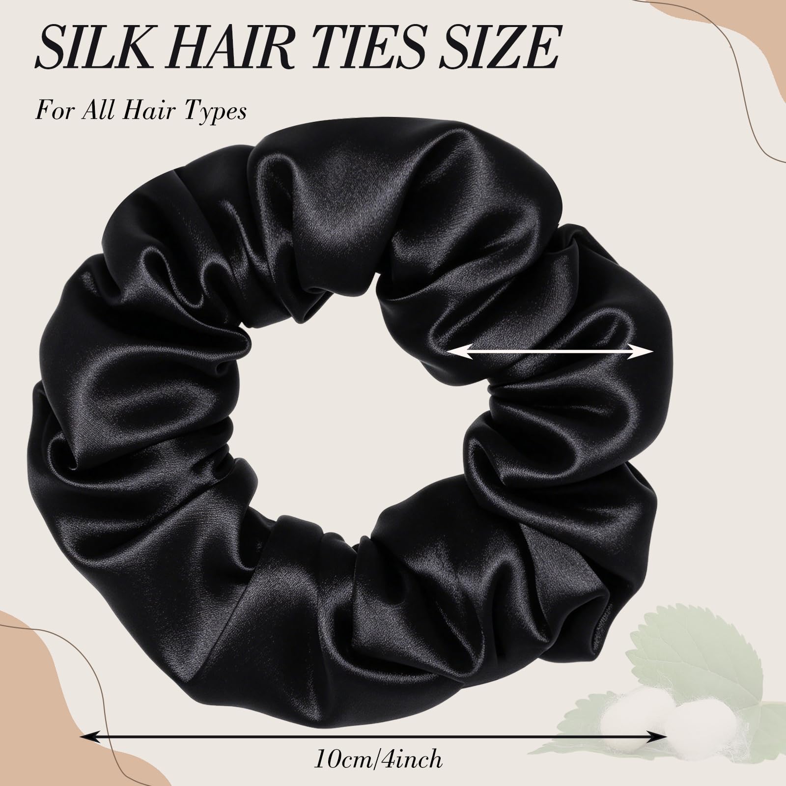obeoby hand holding scrunchie demonstrates size and comfortable stretch for all hair types